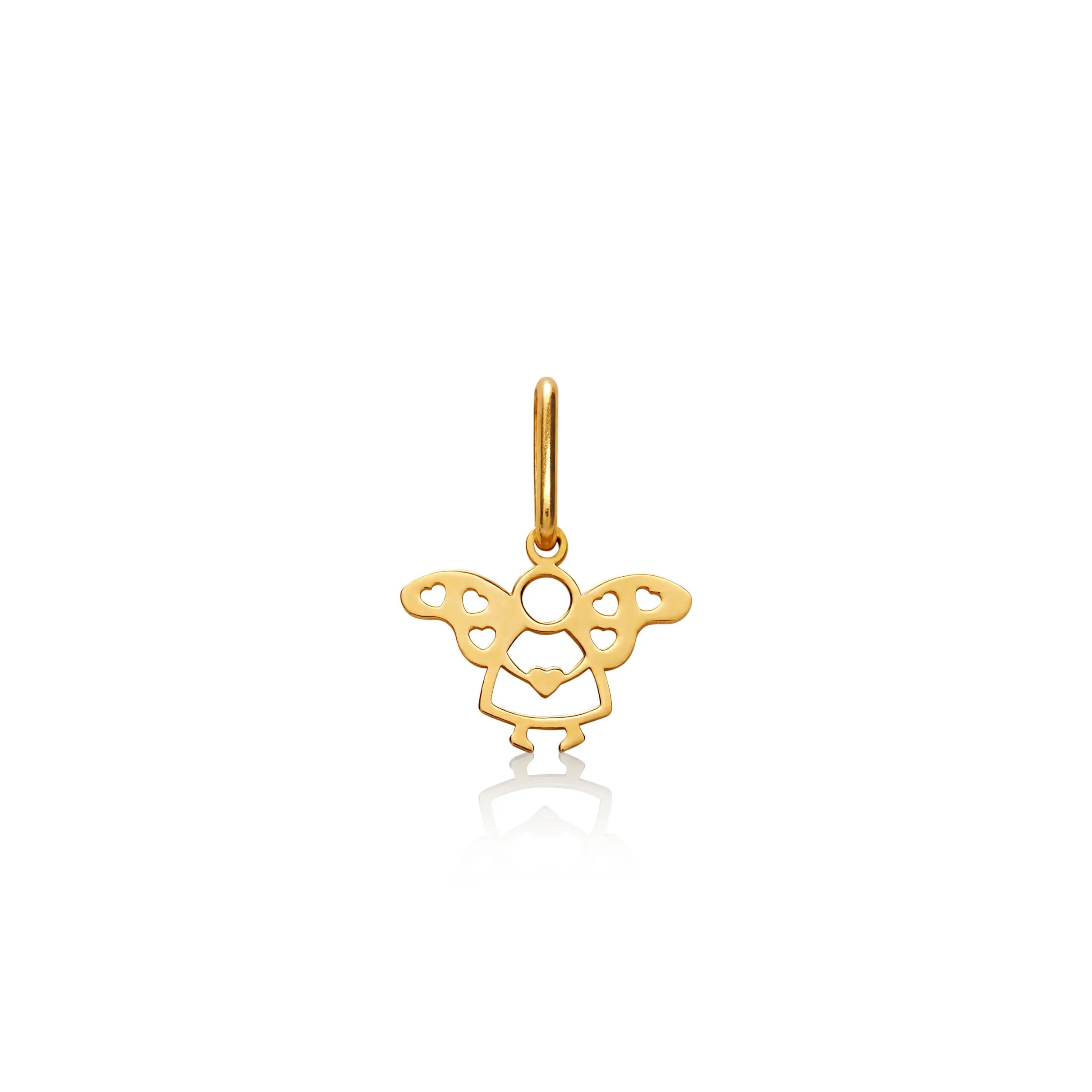 DIJE ÁNGEL CON CORAZONES EN ORO 18K - Gallery 1