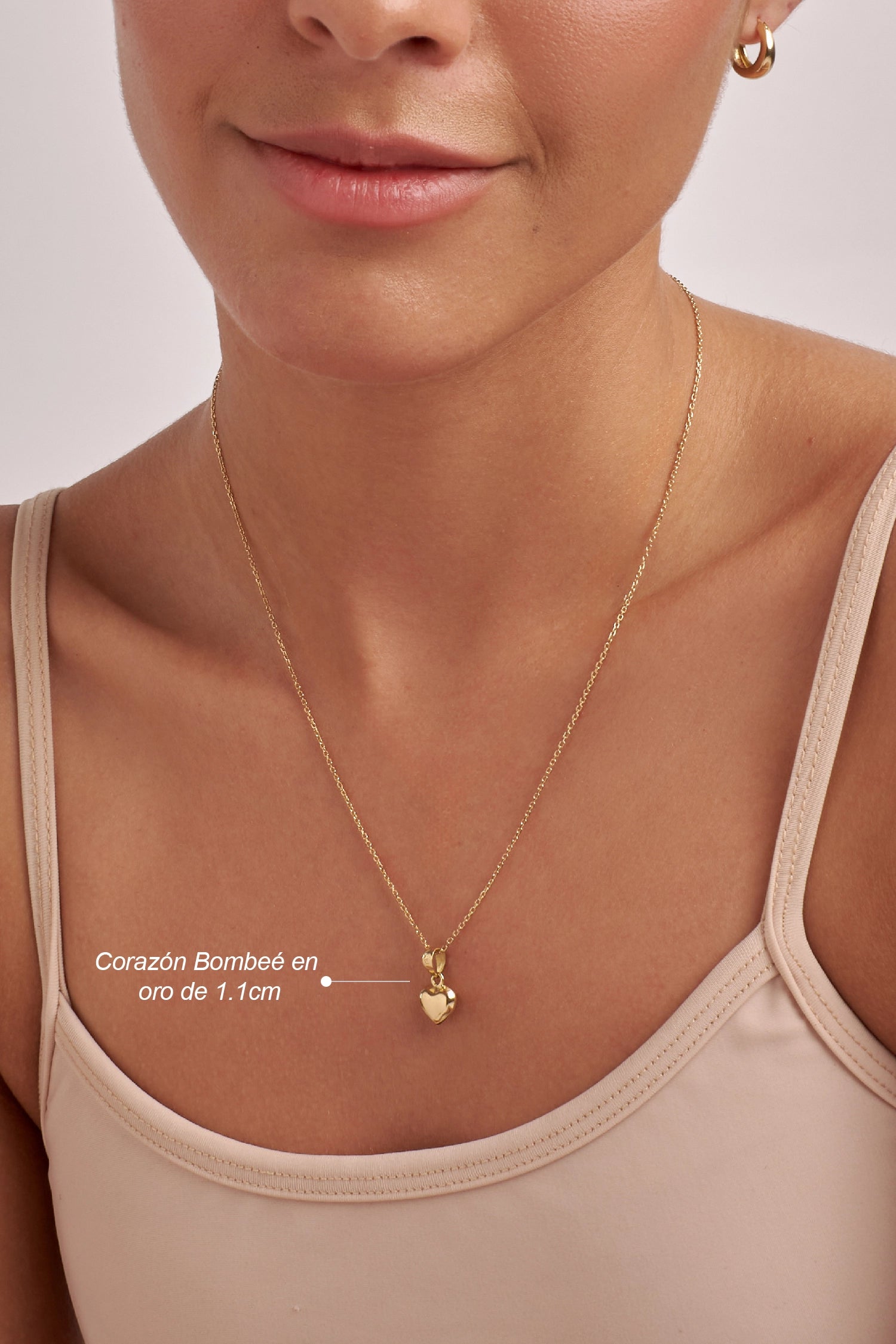 DIJE CORAZÓN BOMBÉ EN ORO 18K - Gallery 2