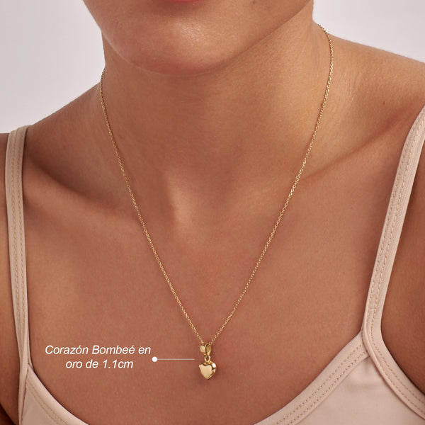 DIJE CORAZÓN BOMBÉ EN ORO 18K - Secondary