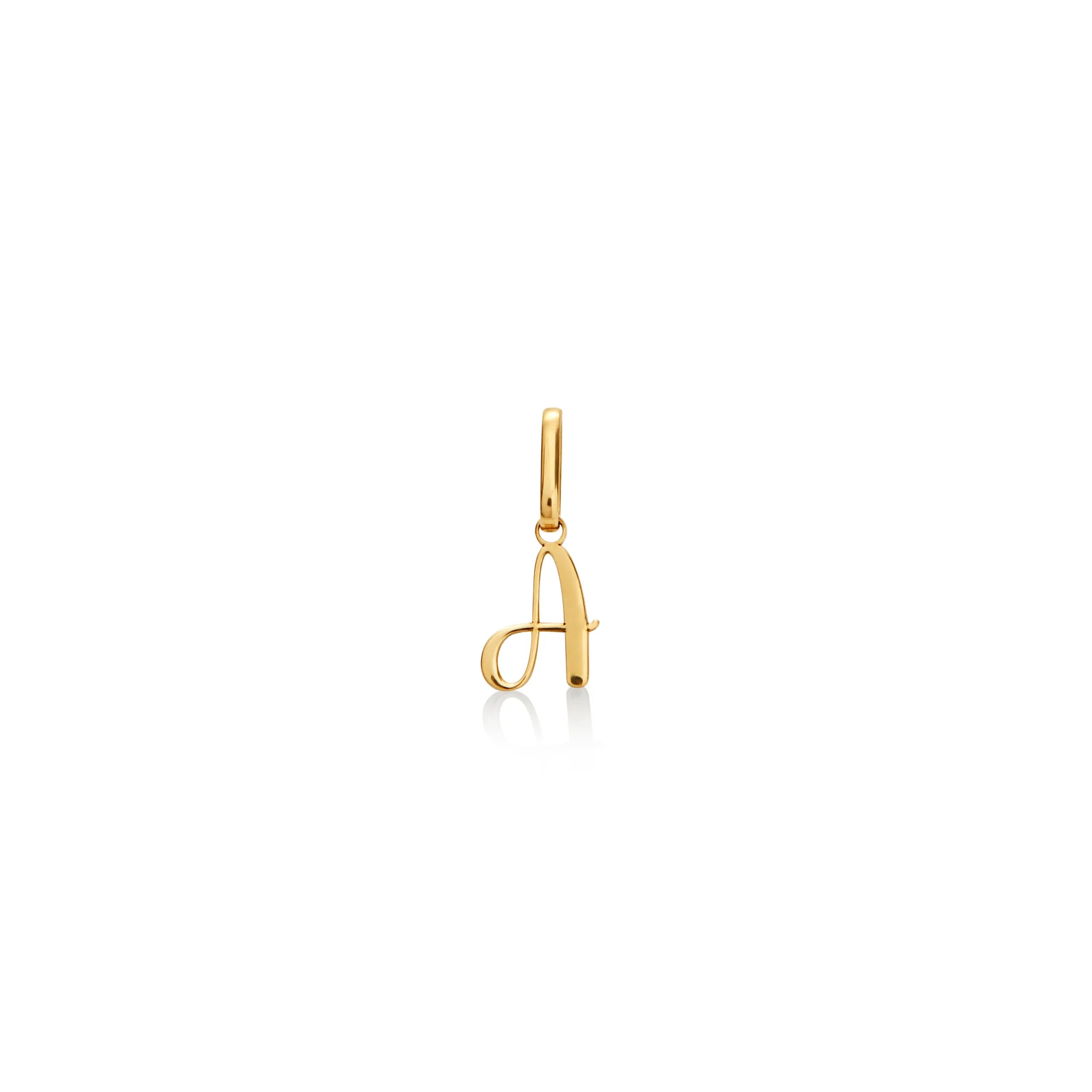 DIJE INICIAL CURSIVA EN ORO 18K - Gallery 1