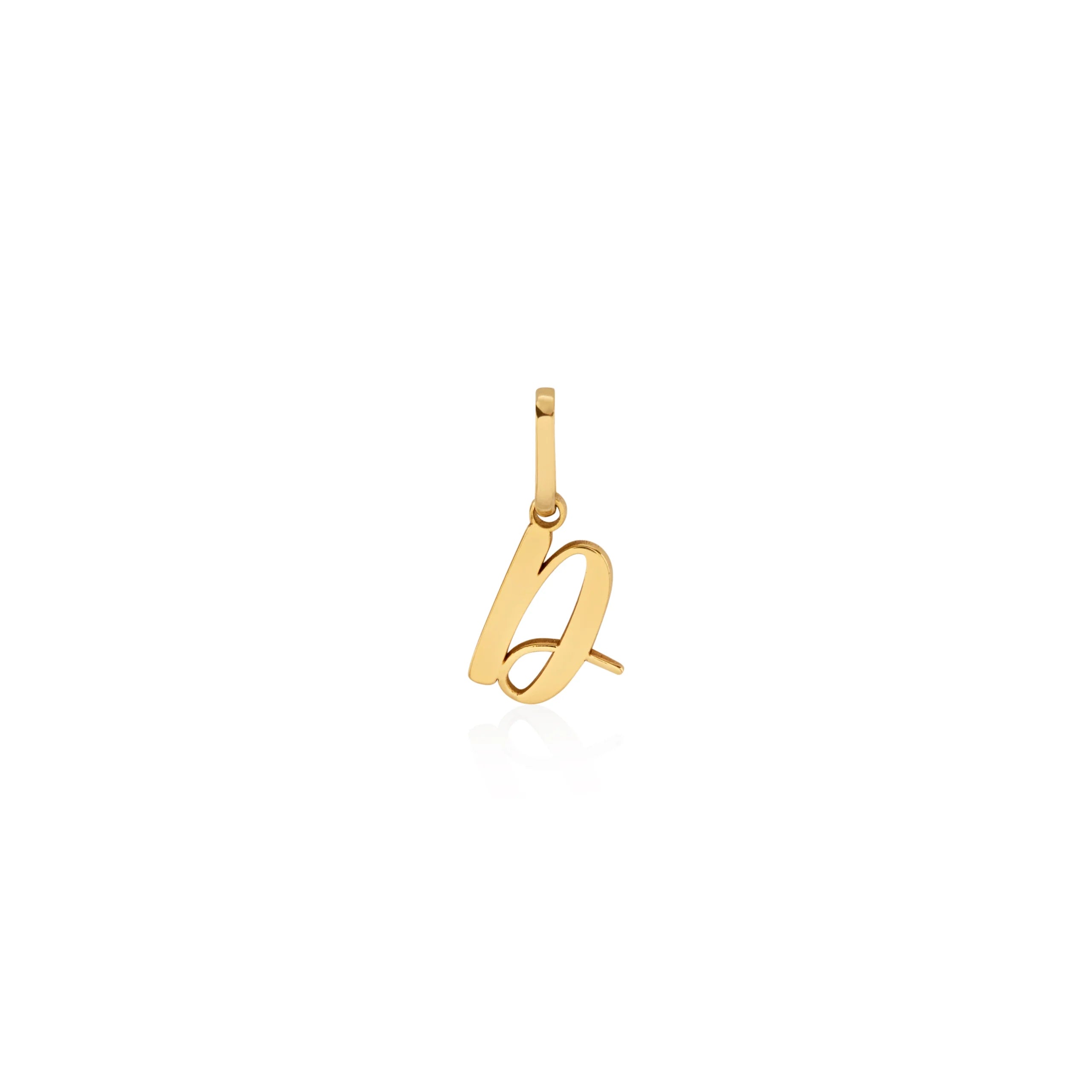 DIJE INICIAL CURSIVA EN ORO 18K - Gallery 5