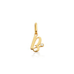 DIJE INICIAL CURSIVA CON DIAMANTE EN ORO 18K - Thumbnail 4