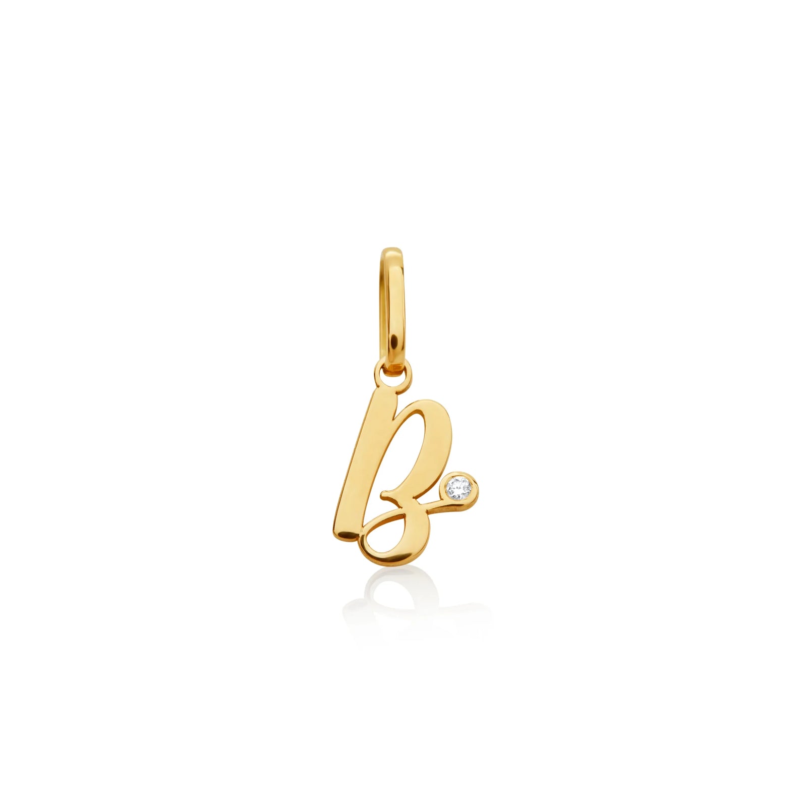 DIJE INICIAL CURSIVA CON DIAMANTE EN ORO 18K - Image 4