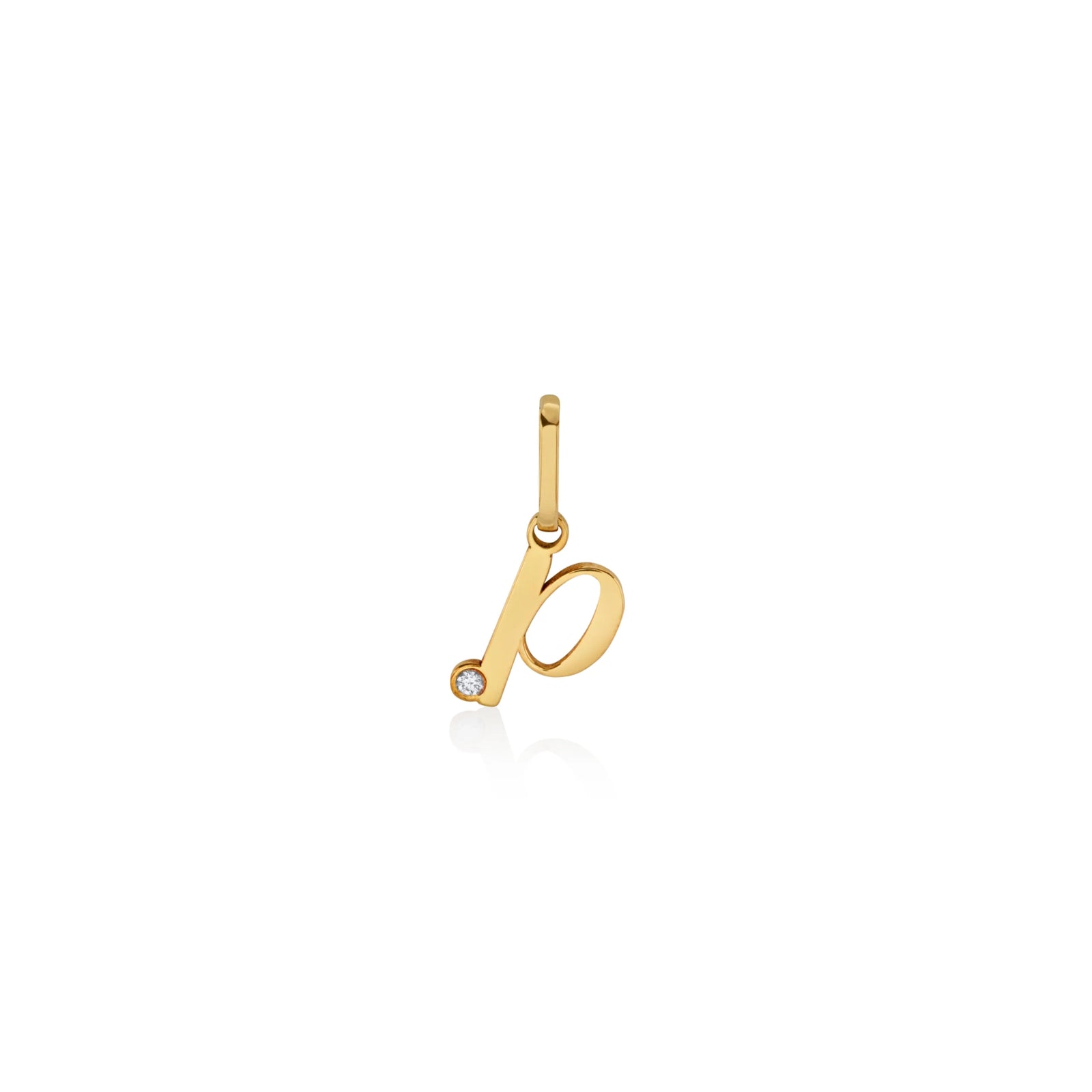 DIJE INICIAL CURSIVA CON DIAMANTE EN ORO 18K - Image 14