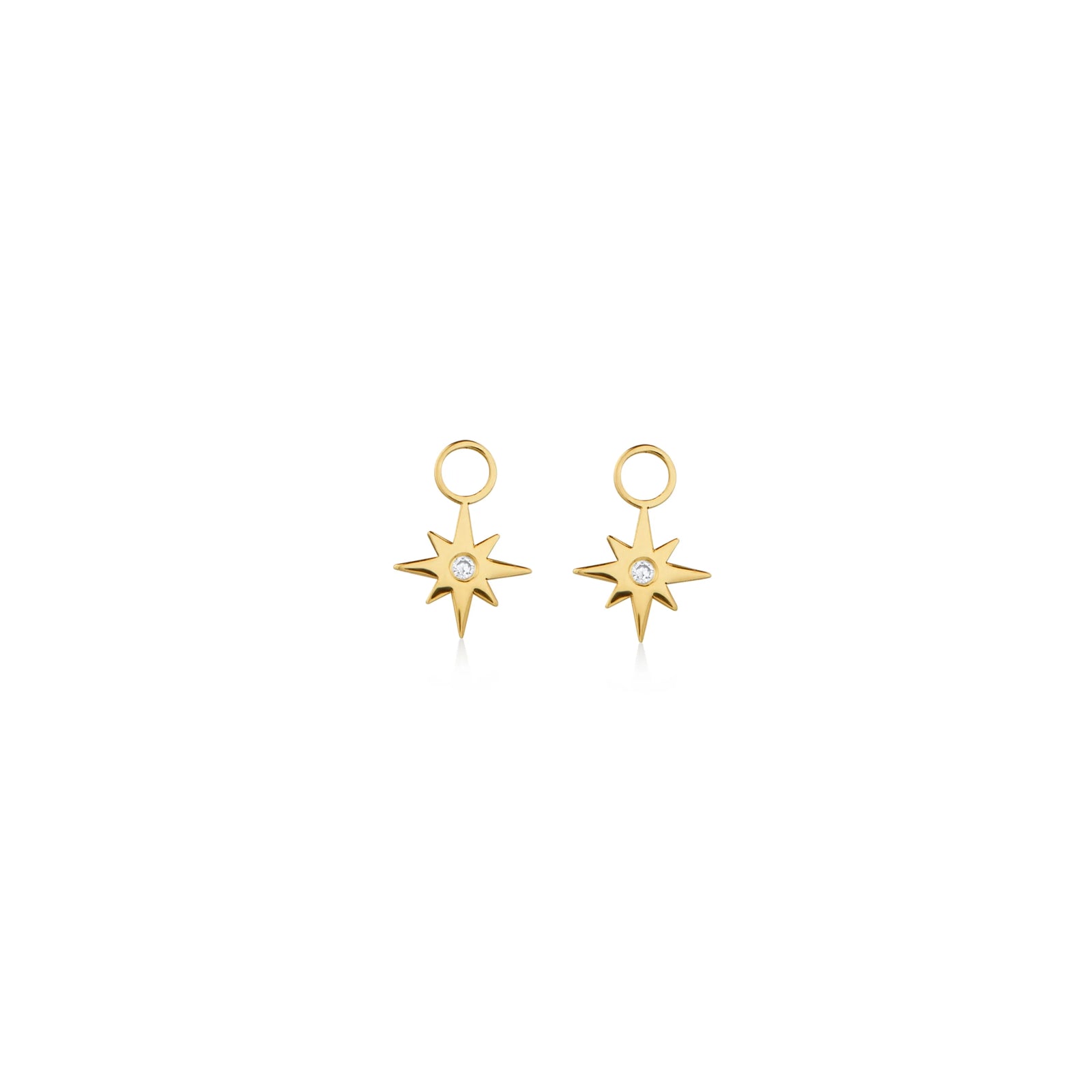 DIJES PARA ARGOLLA ESTRELLA 8 PUNTAS CON DIAMANTE EN ORO 18K - Image 1