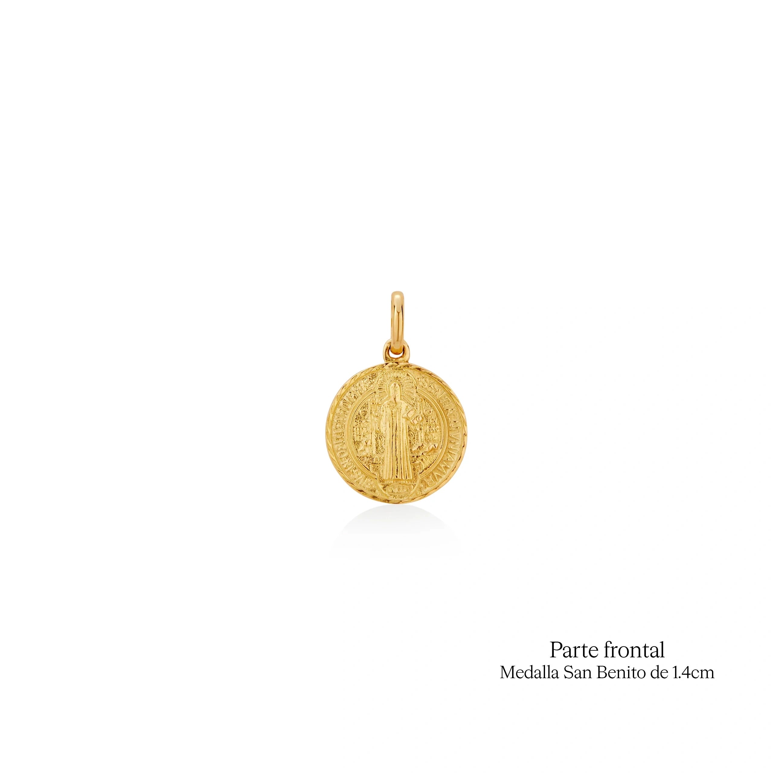DIJE MEDALLA DE SAN BENITO EN ORO 18K - Gallery 5