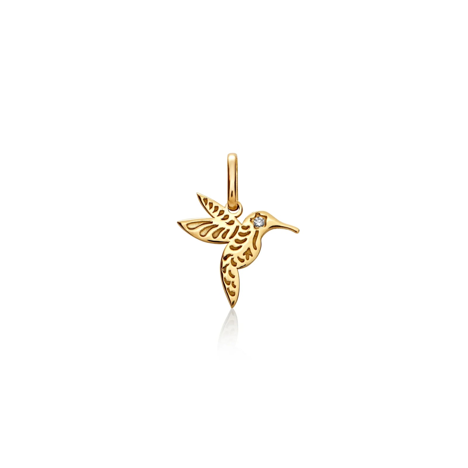 DIJE COLIBRÍ CON DIAMANTE EN ORO 18K - Image 1