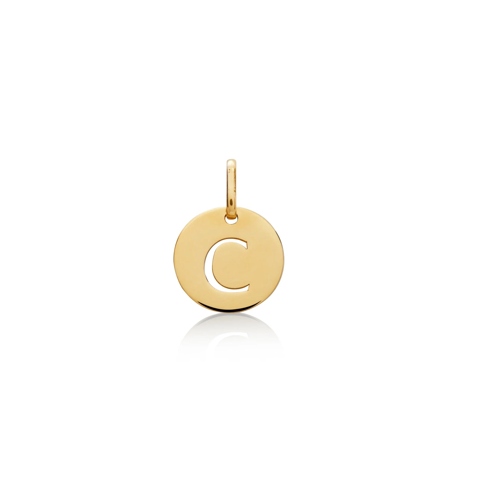 DIJE PLACA CON INICIAL CALADA EN ORO 18K - Image 3
