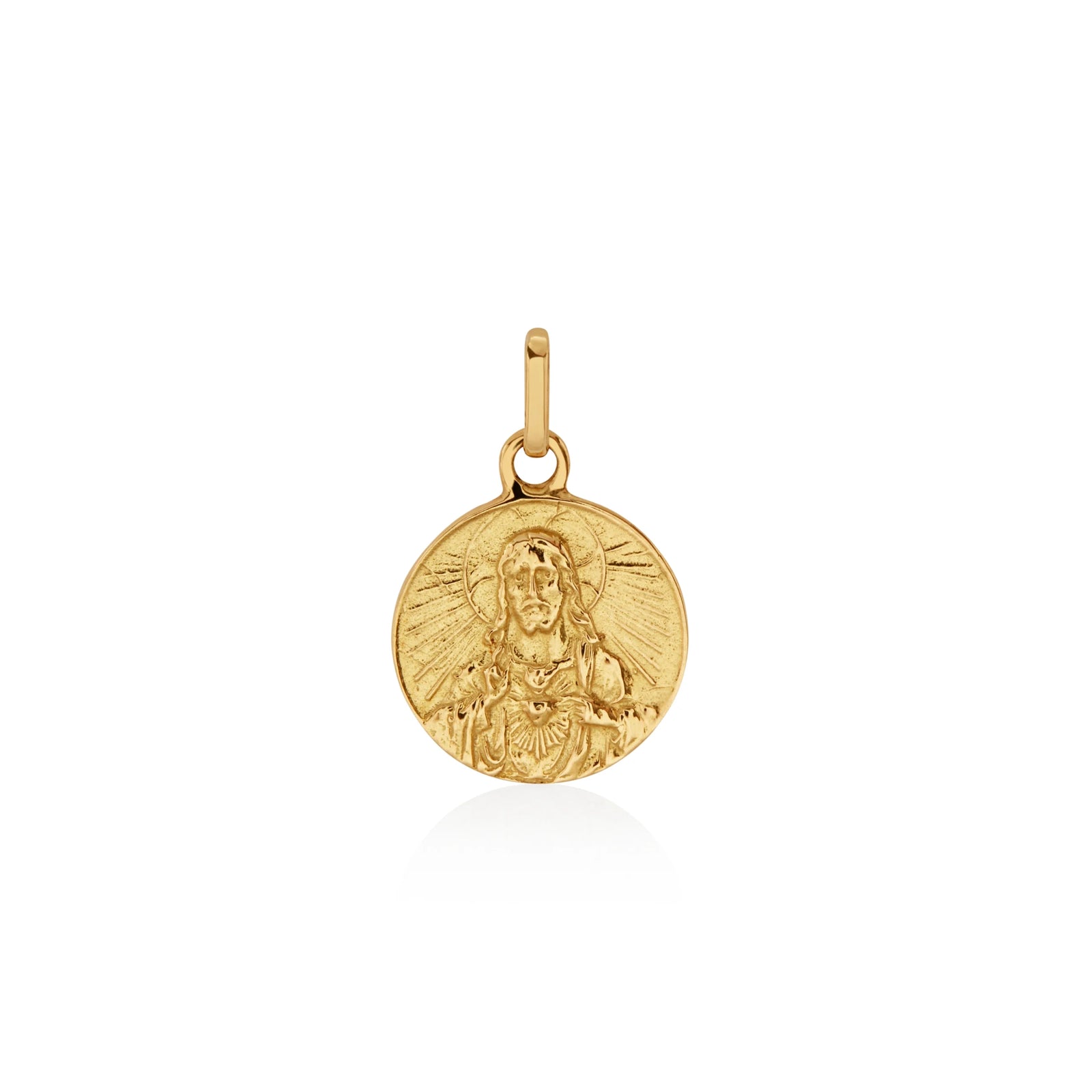 DIJE MEDALLA CORAZÓN DE JESÚS EN ORO 18K - Image 2