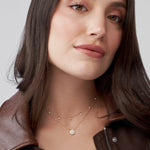 COLLAR DIAMANTE CON HALO DOBLE DIAMANTES EN ORO 18K - Thumbnail 2
