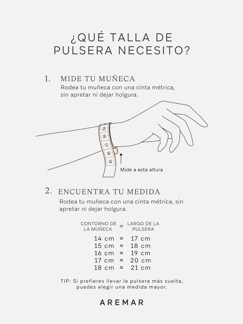 Guía de tallas - PULSERA ESLABONES OVALES ENCAJONADOS EN ORO 18K
