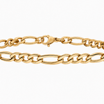 PULSERA DE TITANIO FÍGARO CON BAÑO DE ORO 18K - Thumbnail 1