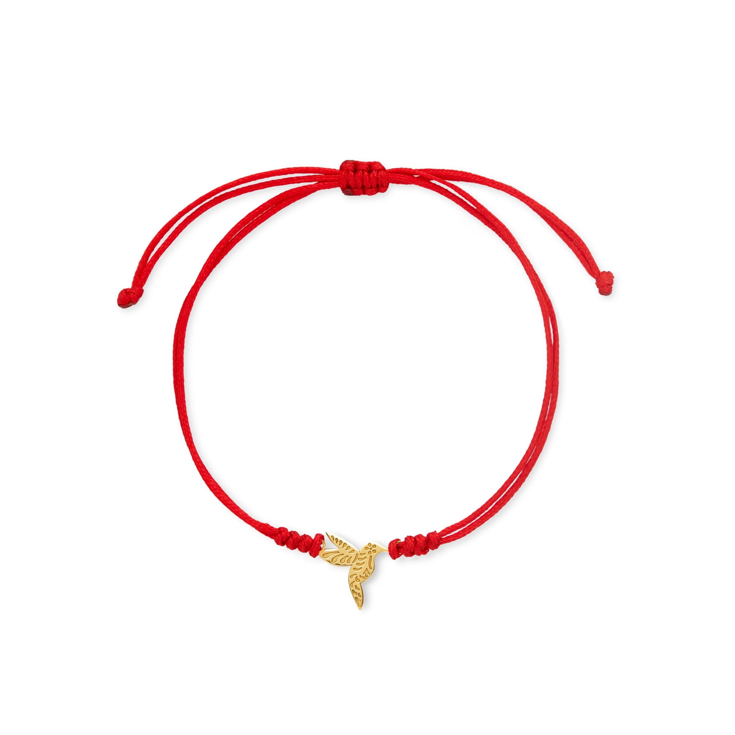 PULSERA HILO COLIBRÍ GRANDE EN ORO 18K - Gallery 1
