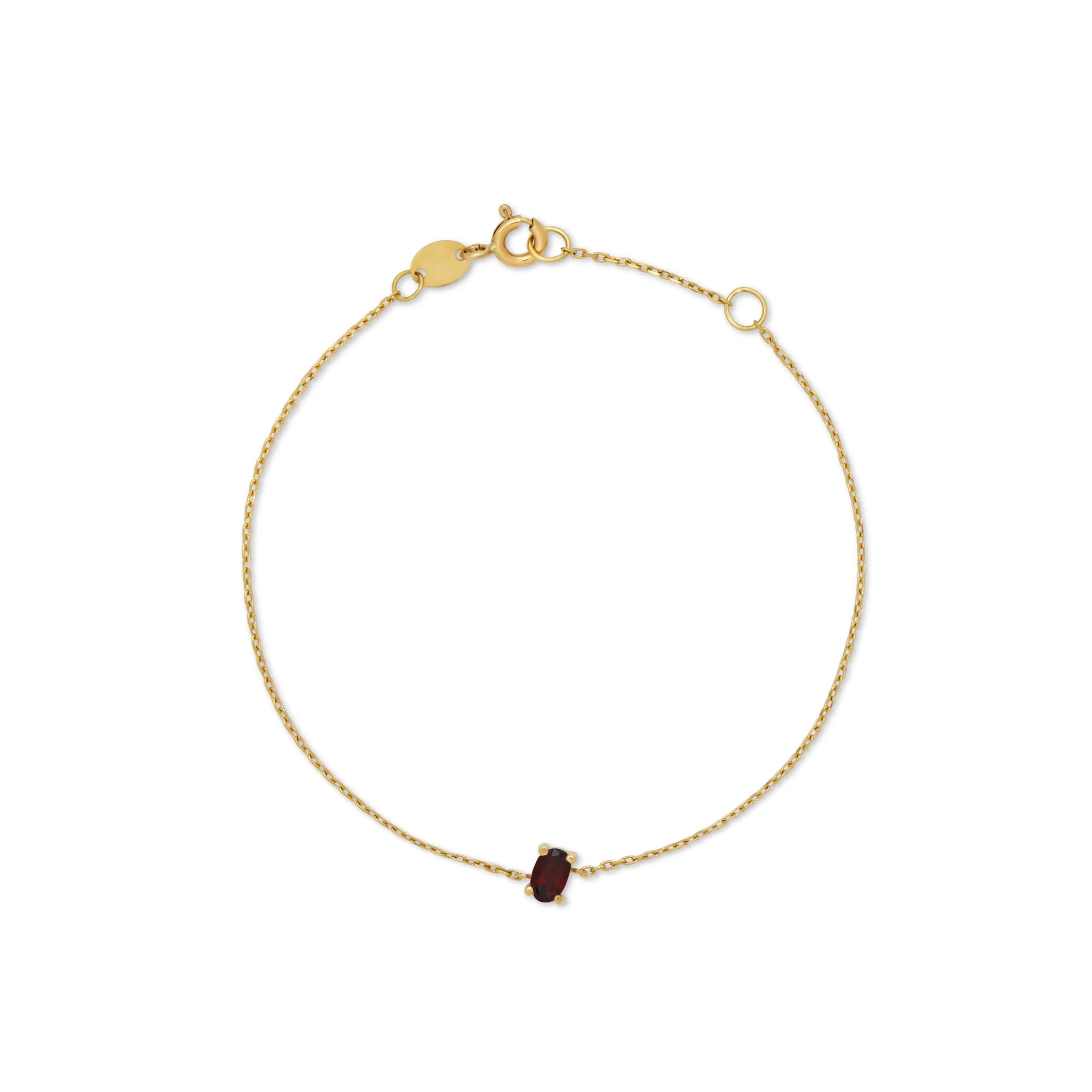 PULSERA PIEDRA OVAL GRANATE EN ORO 18K - Gallery 1
