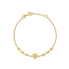 PULSERA BOLITAS CON TRÉBOL EN ORO 18K