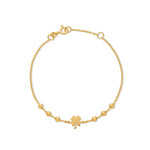 PULSERA BOLITAS CON TRÉBOL EN ORO 18K - Thumbnail 1