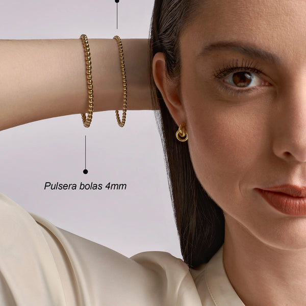 PULSERA BOLAS 4MM EN ORO 18K - Secondary