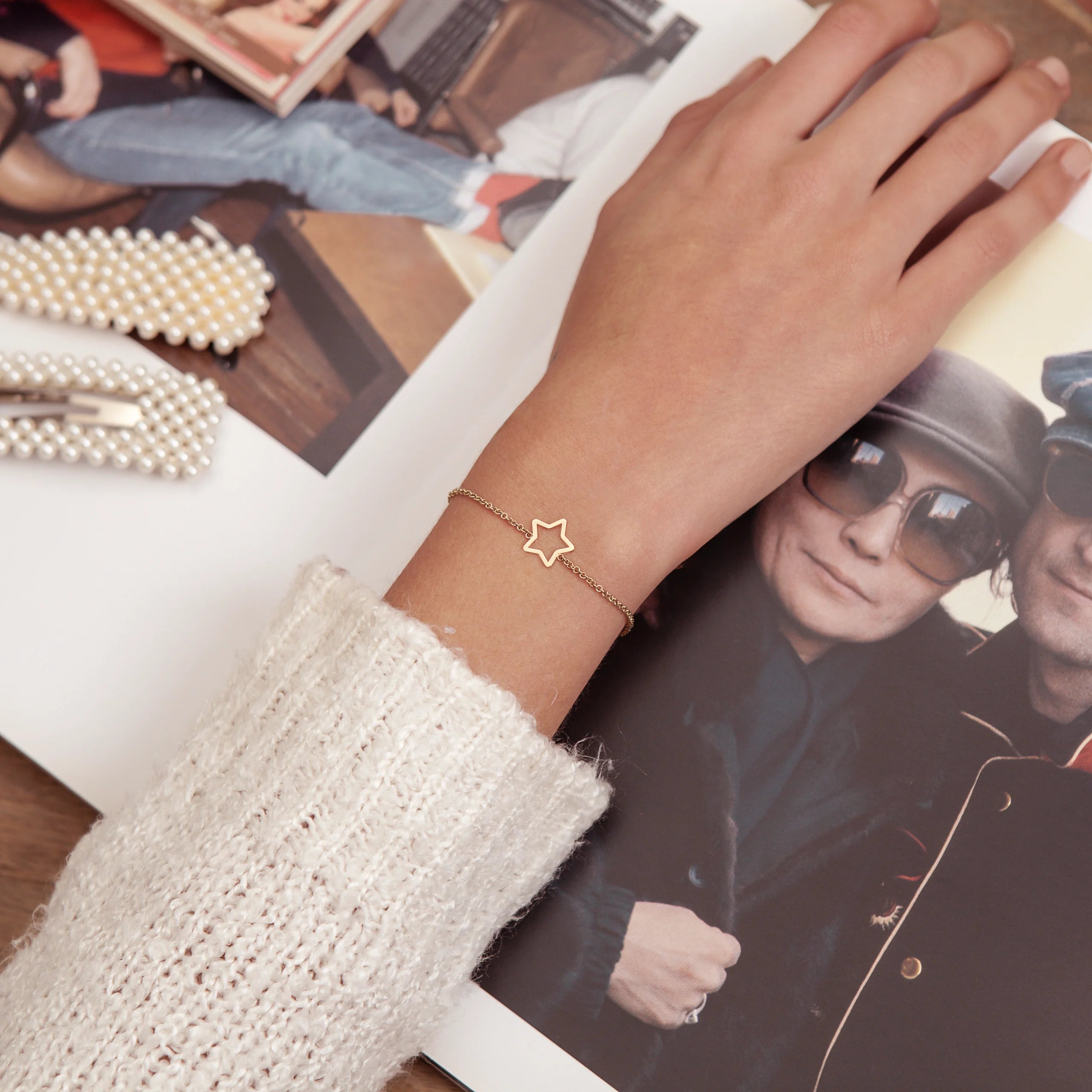 PULSERA ESTRELLA CALADA EN ORO 18K - Gallery 2