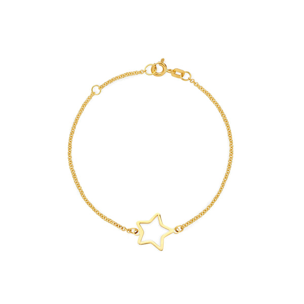 PULSERA ESTRELLA CALADA EN ORO 18K