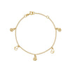 PULSERA MARIPOSAS PERFIL COLGANTES EN ORO 18K