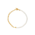 PULSERA PERLAS Y CHAIN EN ORO 18K - Thumbnail 1