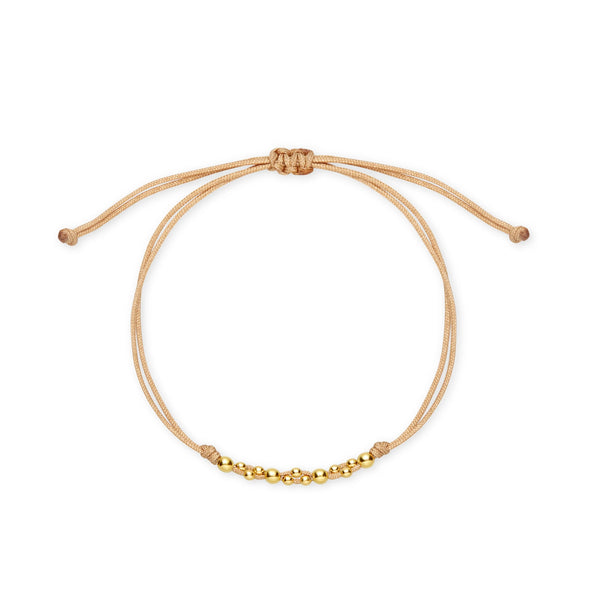 PULSERA HILO 13 BOLITAS INTERCALADAS EN ORO 18K