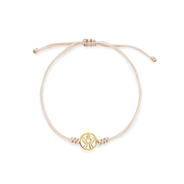 PULSERA HILO ÁNGEL CÍRCULO EN ORO 18K