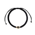 PULSERA HILO OJO TURCO NEGRO TEJIDO ANCHO EN ORO 18K - Thumbnail 1