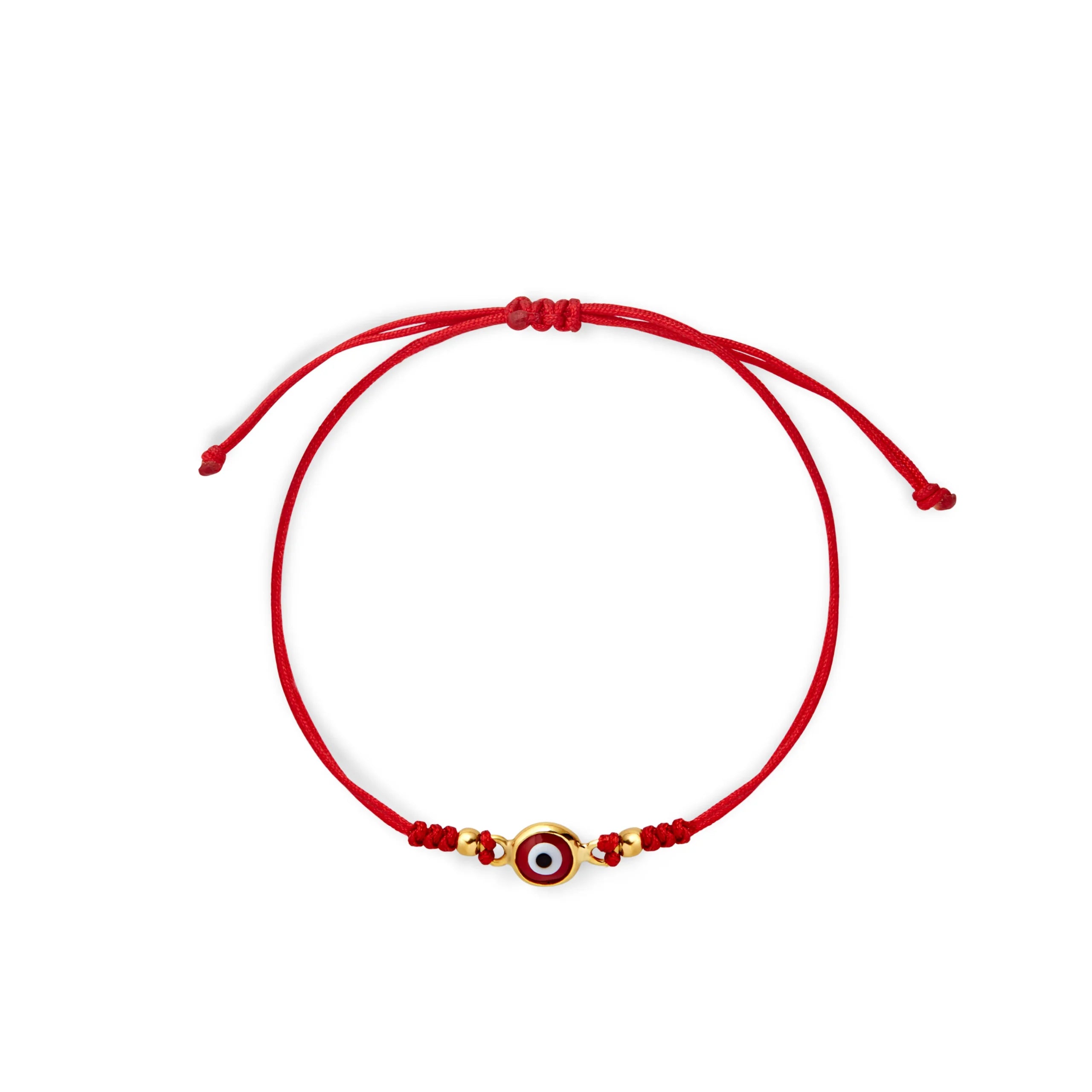 PULSERA HILO OJO TURCO ROJO EN ORO 18K - Gallery 1