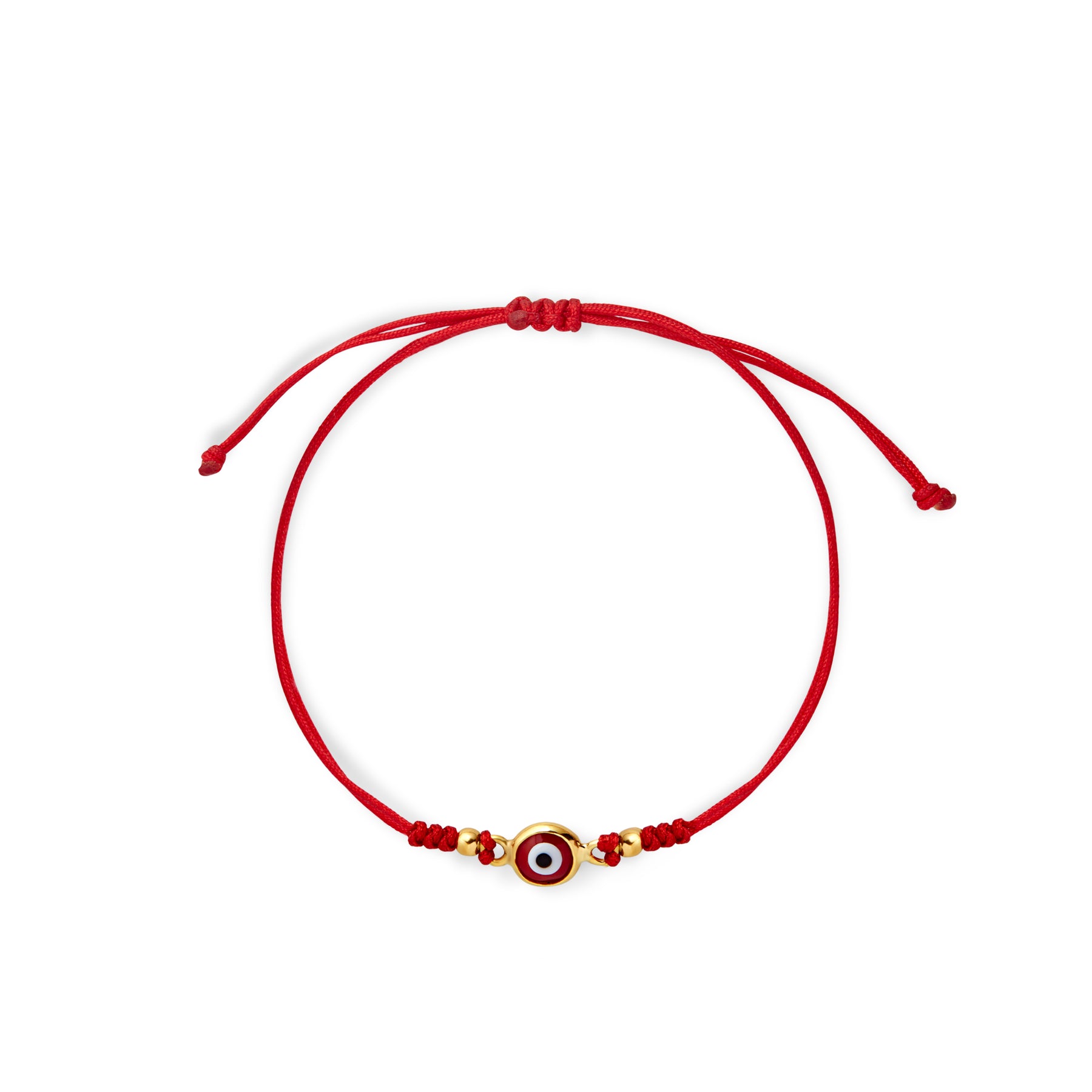 PULSERA HILO OJO TURCO ROJO EN ORO 18K - Gallery 3