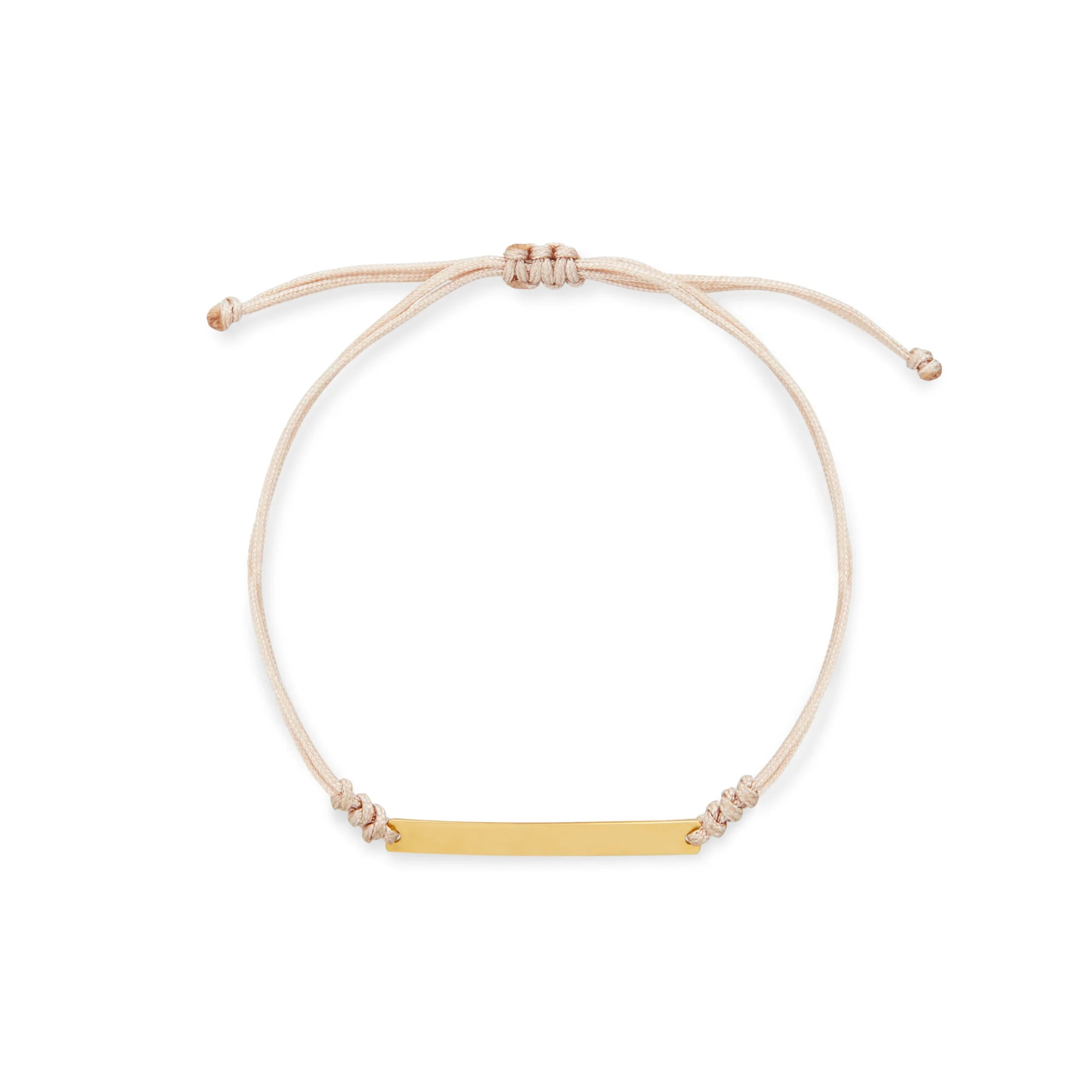 PULSERA HILO PLACA EN ORO 18K - Gallery 1