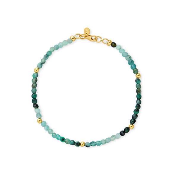 PULSERA PIEDRAS ESMERALDAS Y ORO 18K