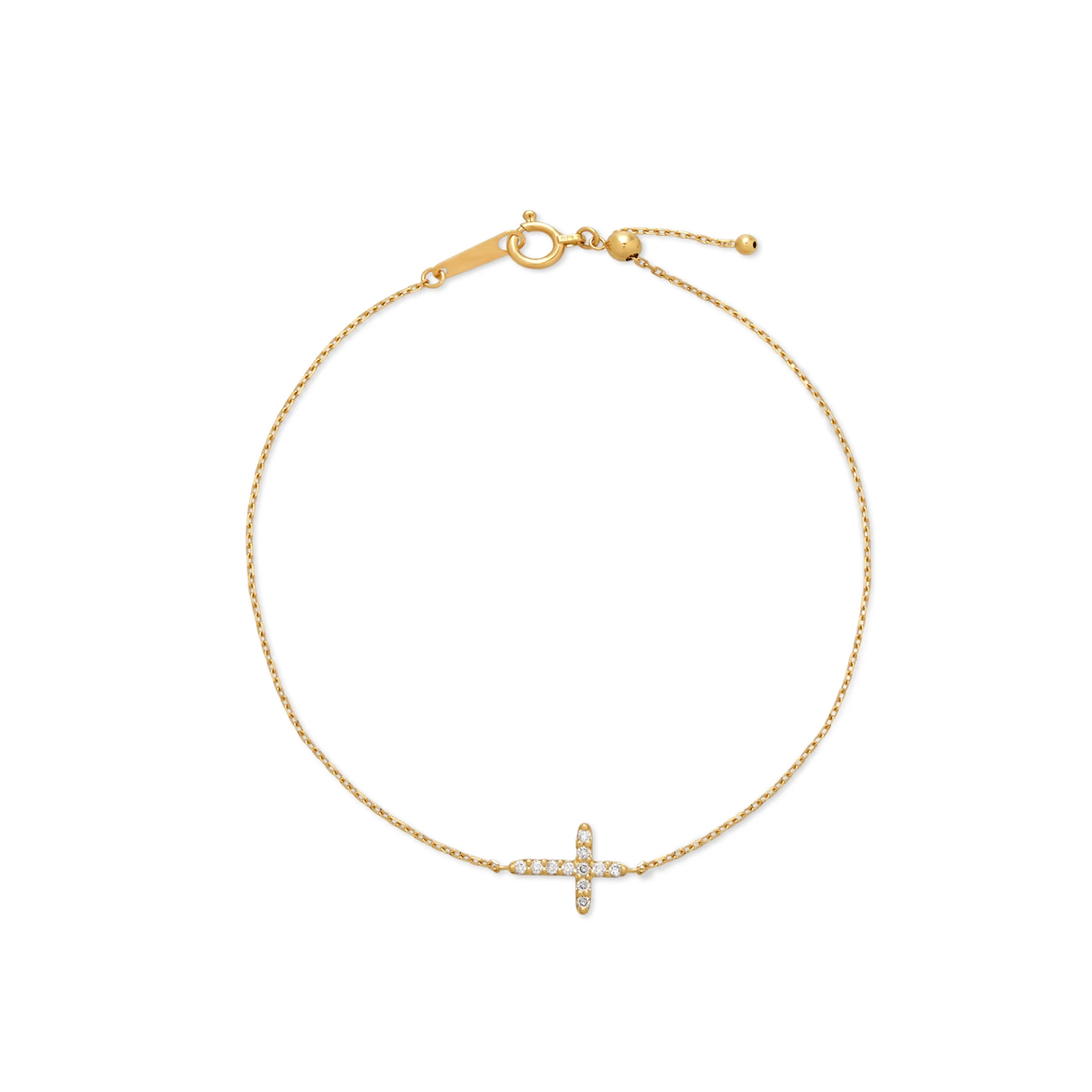 PULSERA DIAMANTES CRUZ EN ORO 18K - Gallery 1