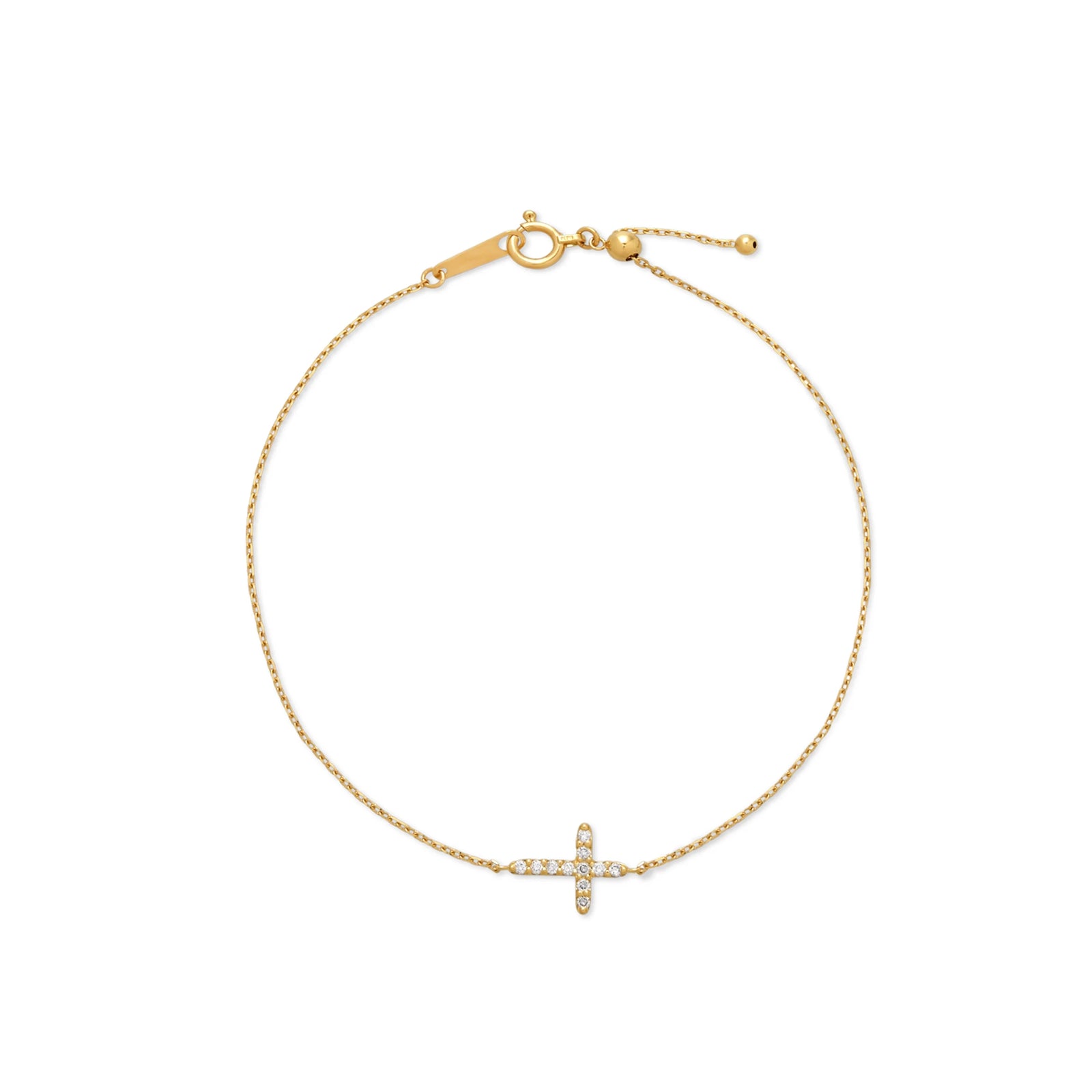 PULSERA DIAMANTES CRUZ EN ORO 18K - Image 1