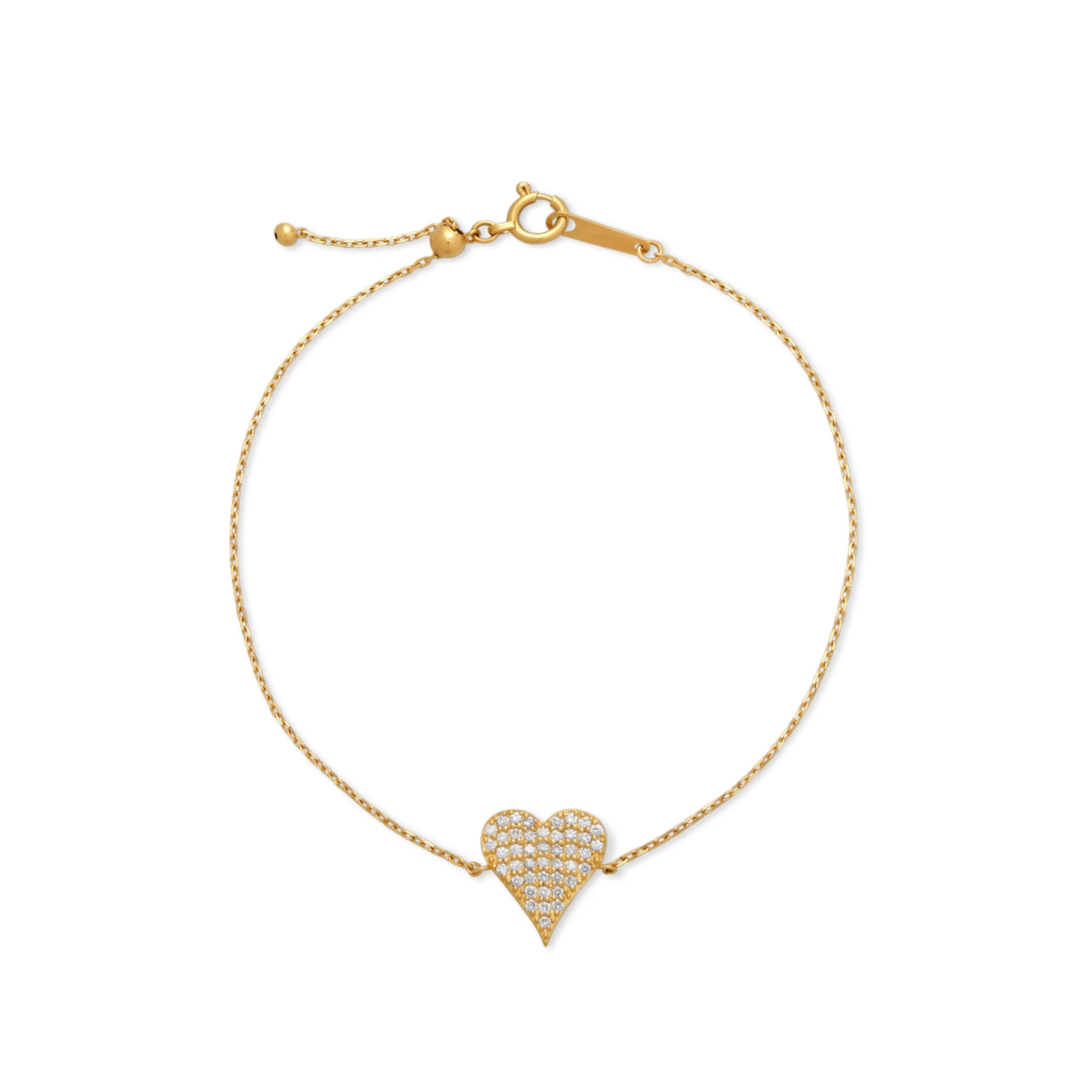 PULSERA DIAMANTES CORAZÓN GRANDE EN ORO 18K - Gallery 1