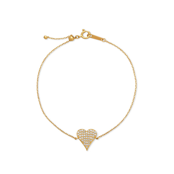 PULSERA DIAMANTES CORAZÓN GRANDE EN ORO 18K