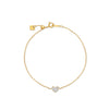 PULSERA DIAMANTES CORAZÓN PEQUEÑO EN ORO 18K