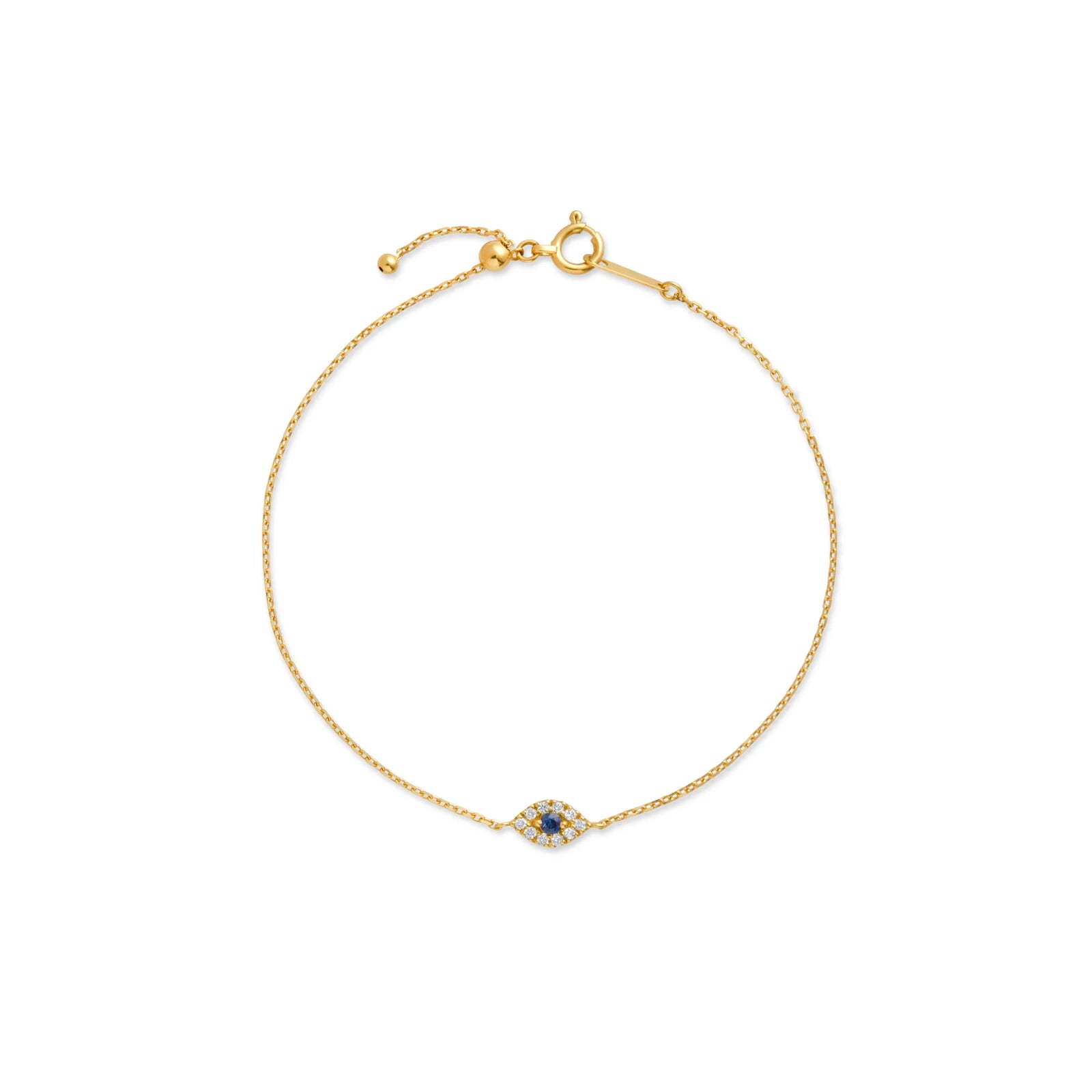 PULSERA OJO TURCO CON DIAMANTES Y ZAFIRO EN ORO 18K - Image 1