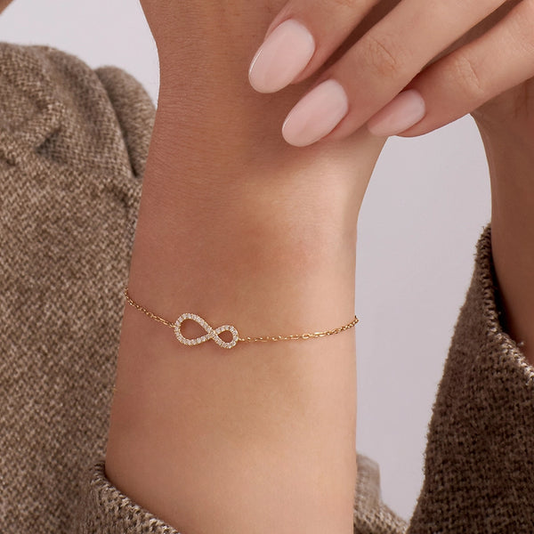PULSERA DIAMANTES INFINITO EN ORO 18K - Secondary