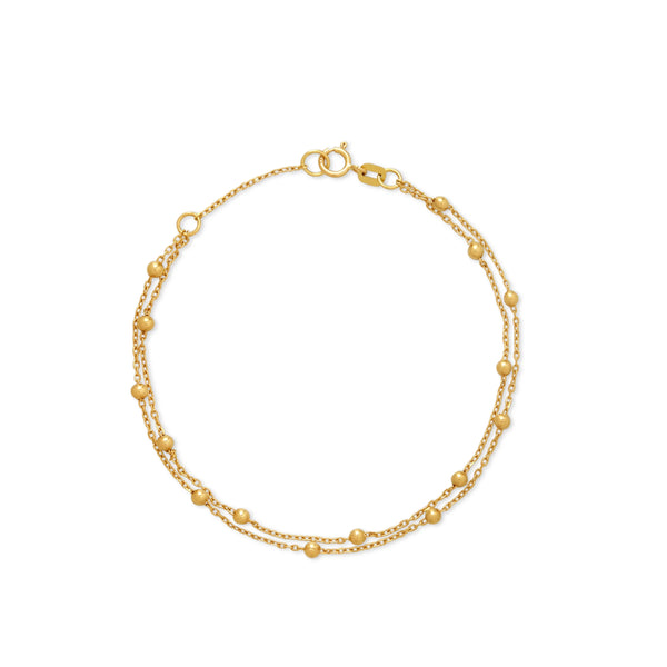 PULSERA BOLITAS PRISMA DOBLE EN ORO 18K