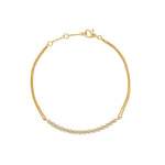 PULSERA DIAMANTES CON DOBLE CADENA EN ORO 18K - Thumbnail 1