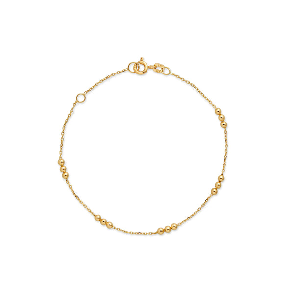 PULSERA BOLITAS TRIPLE EN ORO 18K