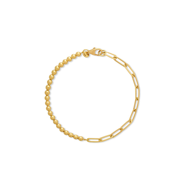 PULSERA CHAIN Y BOLITAS EN ORO 18K