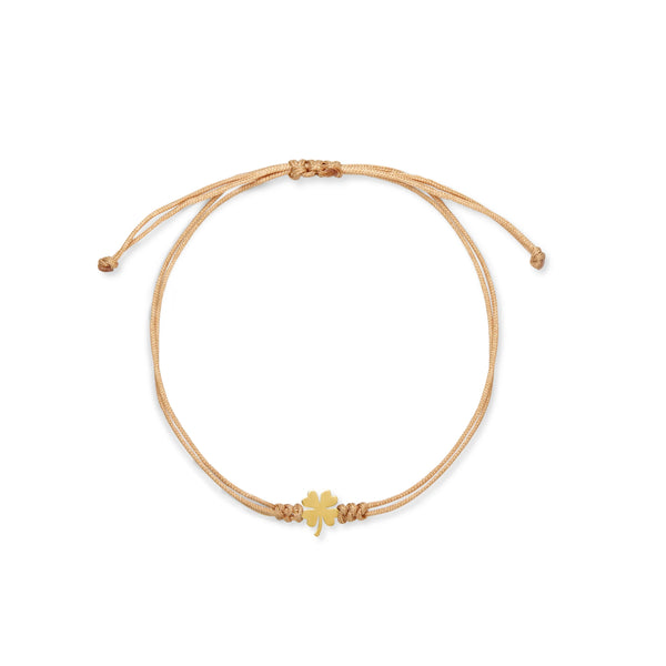 PULSERA HILO TRÉBOL EN ORO 18K
