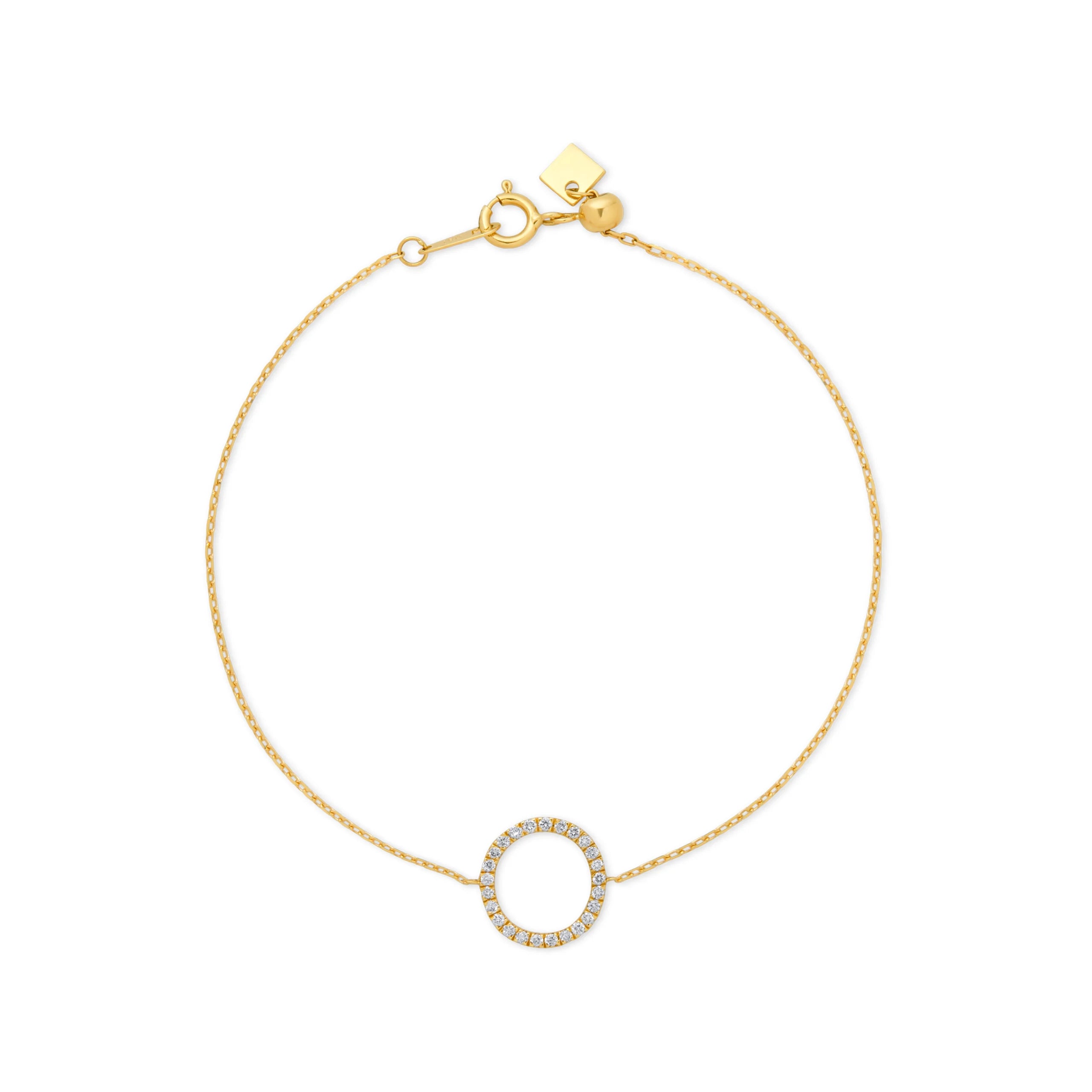 PULSERA DIAMANTES CÍRCULO KARMA EN ORO 18K - Gallery 1