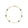 PULSERA DIAMANTE Y ESMERALDAS OVALES EN ORO 18K