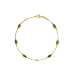 PULSERA DIAMANTE Y ESMERALDAS OVALES EN ORO 18K - Thumbnail 1