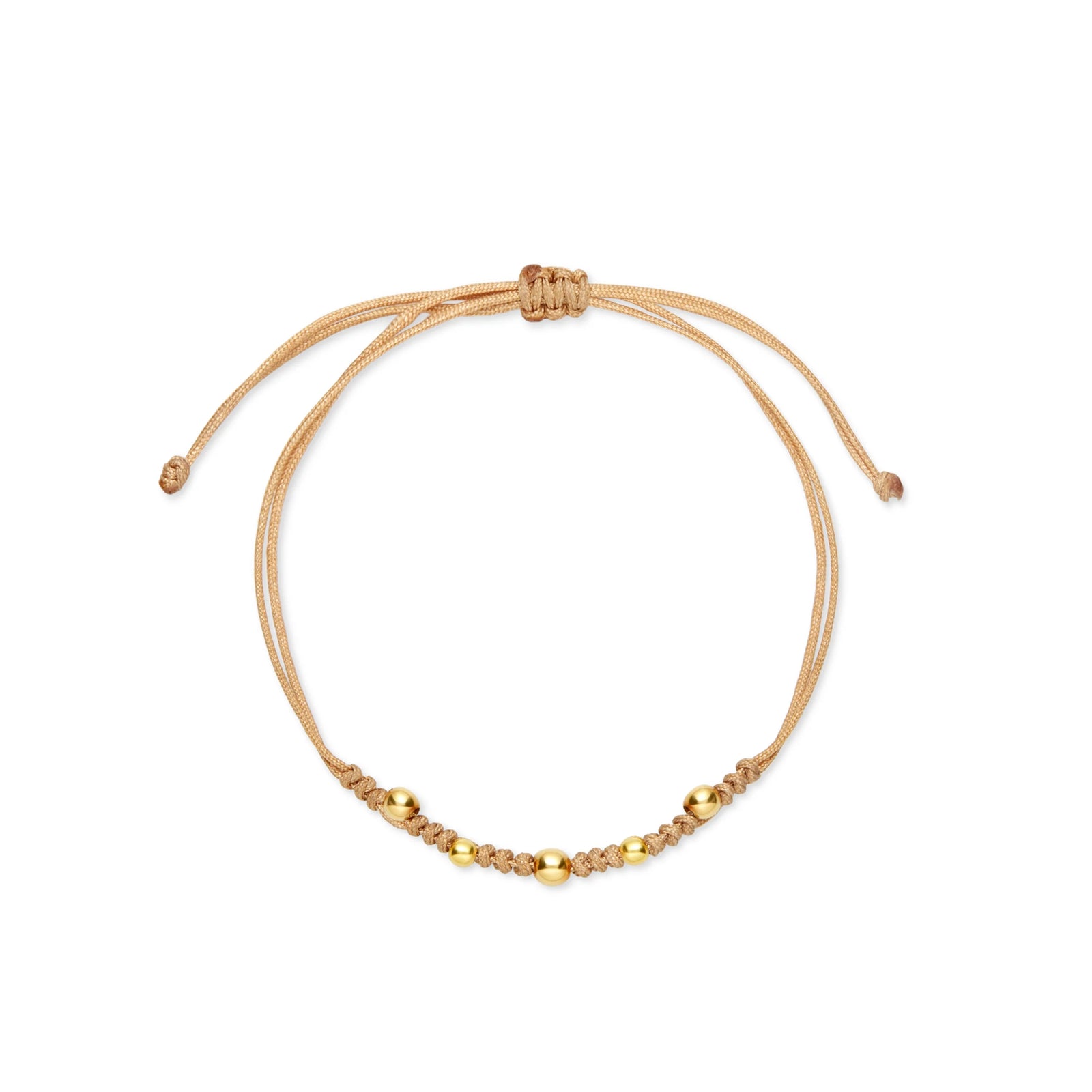 PULSERA HILO 5 BOLITAS INTERCALADAS EN ORO 18K - Image 1
