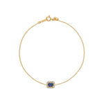 PULSERA DIAMANTES Y ZAFIRO 0.52CT ROSETA RECTANGULAR EN ORO18K - Thumbnail 1