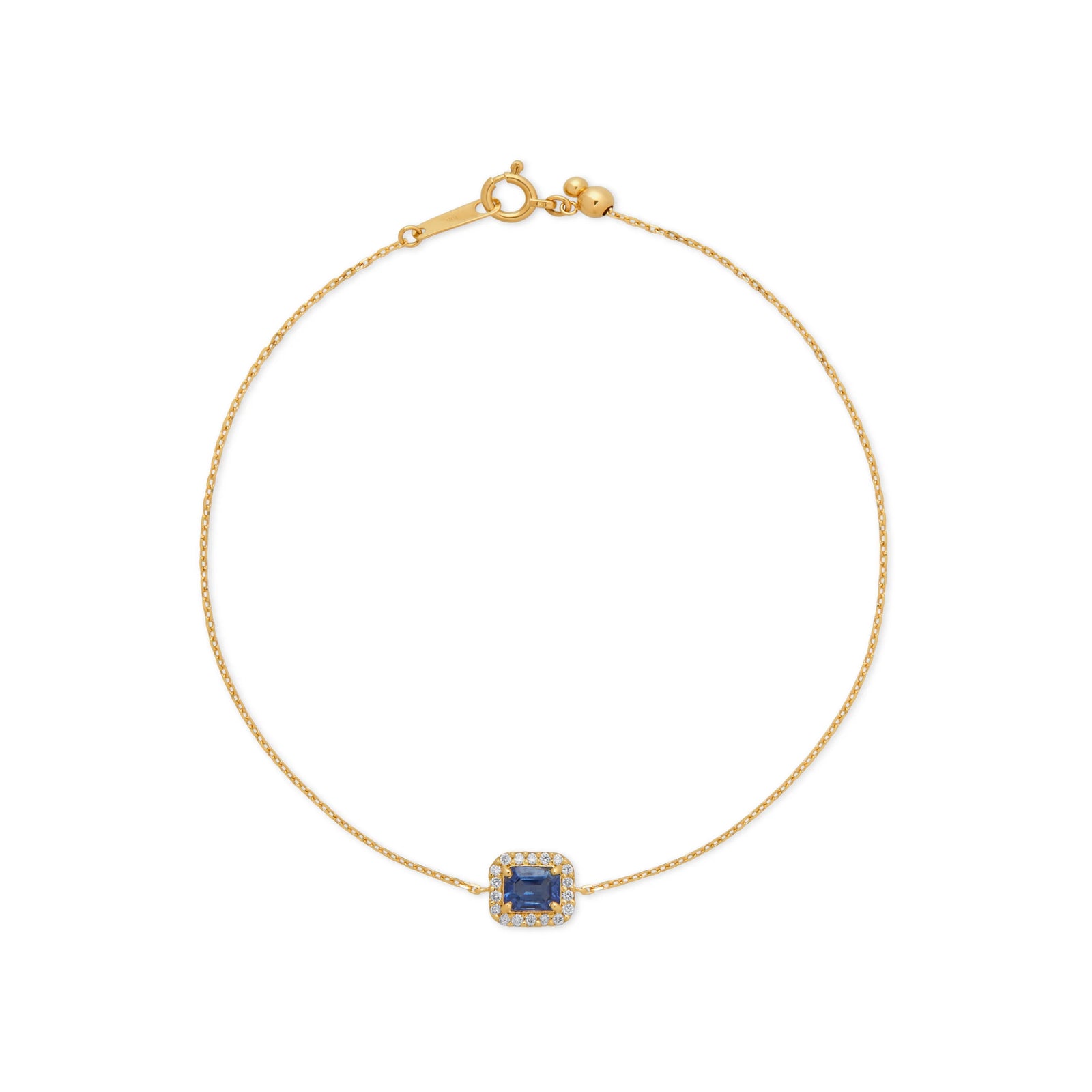 PULSERA DIAMANTES Y ZAFIRO 0.52CT ROSETA RECTANGULAR EN ORO18K - Image 1